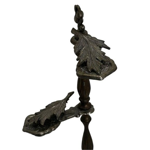 Rare Mid-Century Mail Holder Stand 12” Modern Brass Feather Design Marble Base - Picture 3 of 10